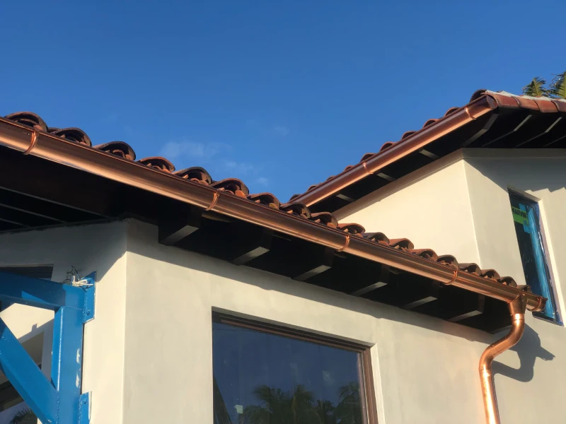 copper gutter run