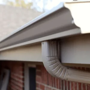 Aluminum gutter closeup